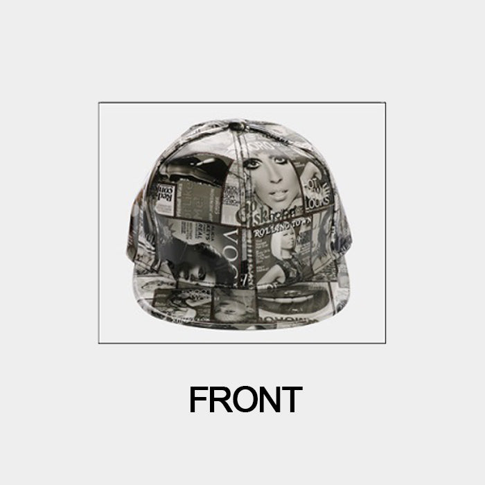HATEGORY Mixed Magazine Print Patent Baseball Cap