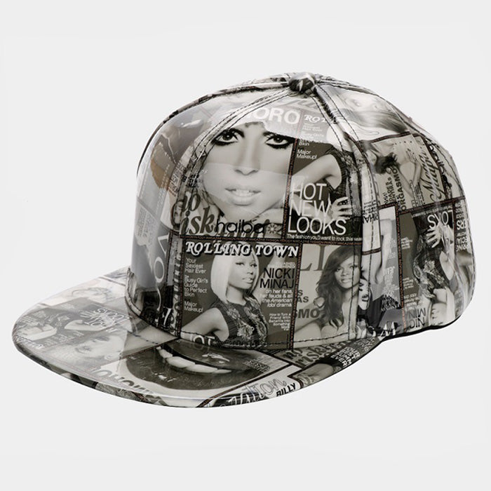 HATEGORY Mixed Magazine Print Patent Baseball Cap