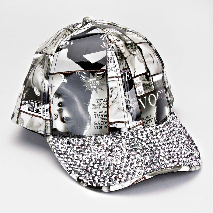 HATEGORY MAGAZINE COLLAGE BLINGED BRIM SNAPBACK CAP