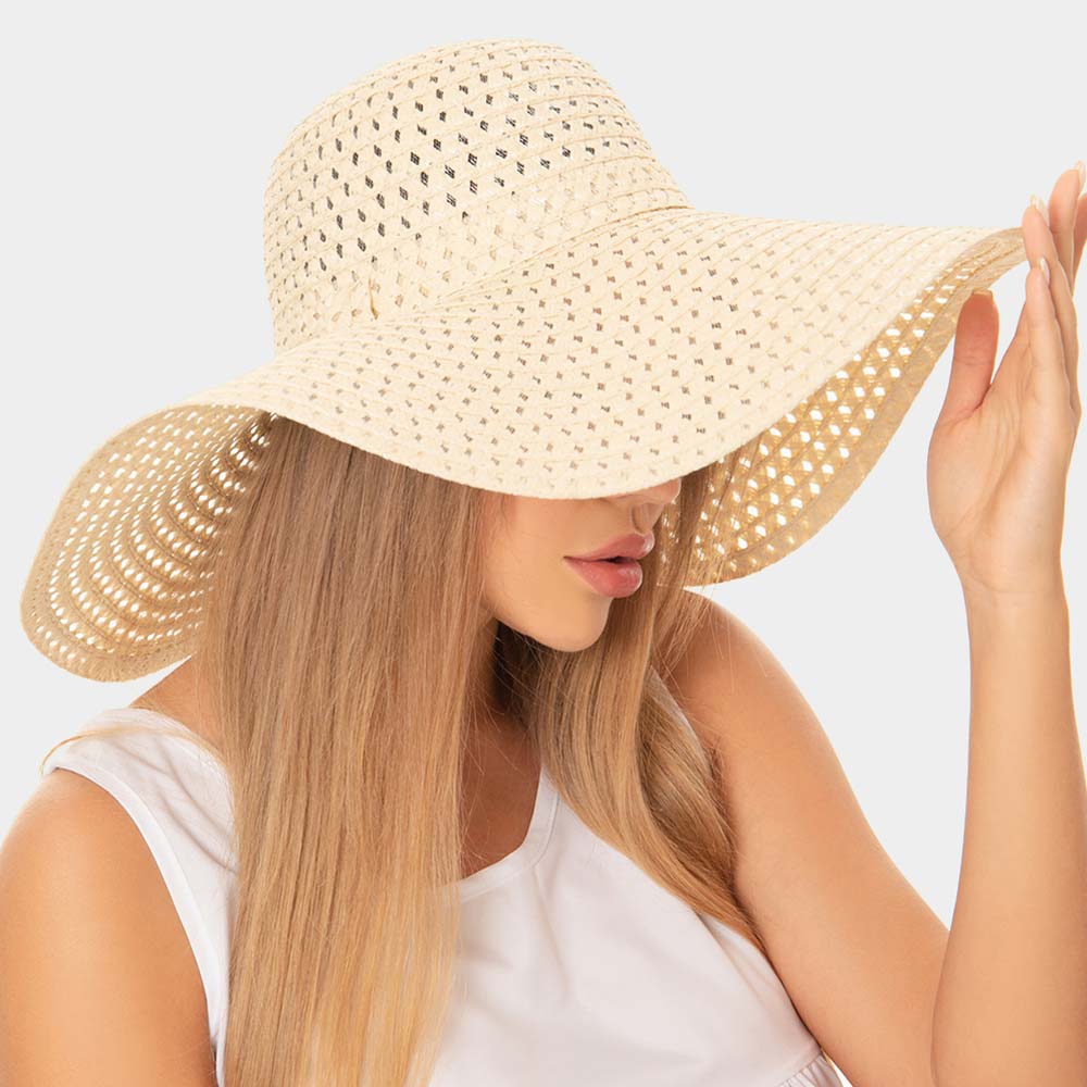 HATEGORY Cut Out Straw Sun Hat