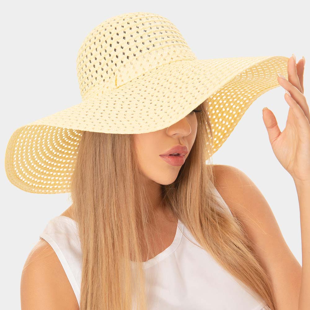 HATEGORY Cut Out Straw Sun Hat