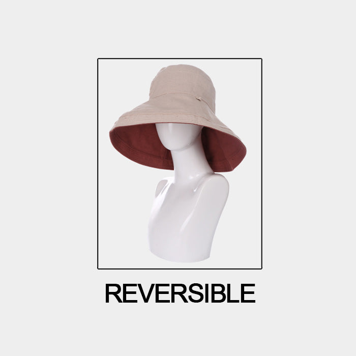 HATEGORY Cotton Draw String Reversible Bucket Hat