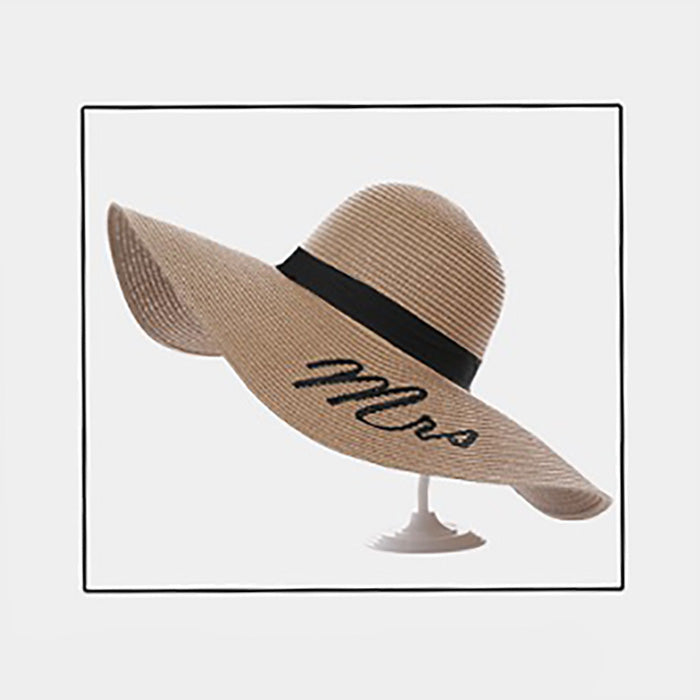 HATEGORY 'Mrs' Straw Floppy Sun Hat