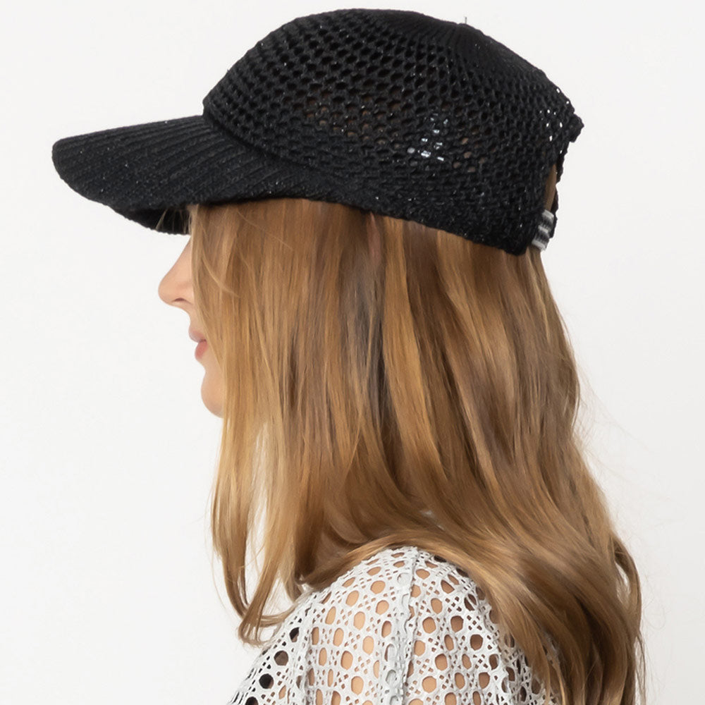 HATEGORY Lurex Metallic Baseball Cap