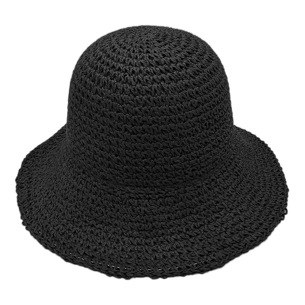 HATEGORY Solid Straw Bucket Sun Hat