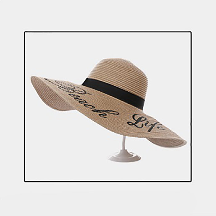 HATEGORY 'Beach Life' Straw Floppy Sun Hat