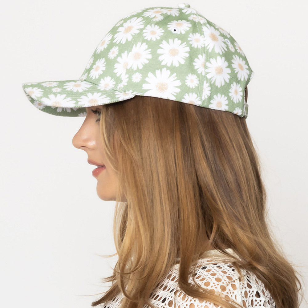 HATEGORY Daisy Flower Patterned Baseball Cap