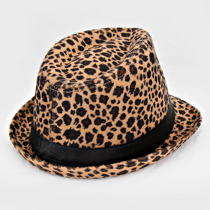 HATEGORY Leopard Print Felt Fedora