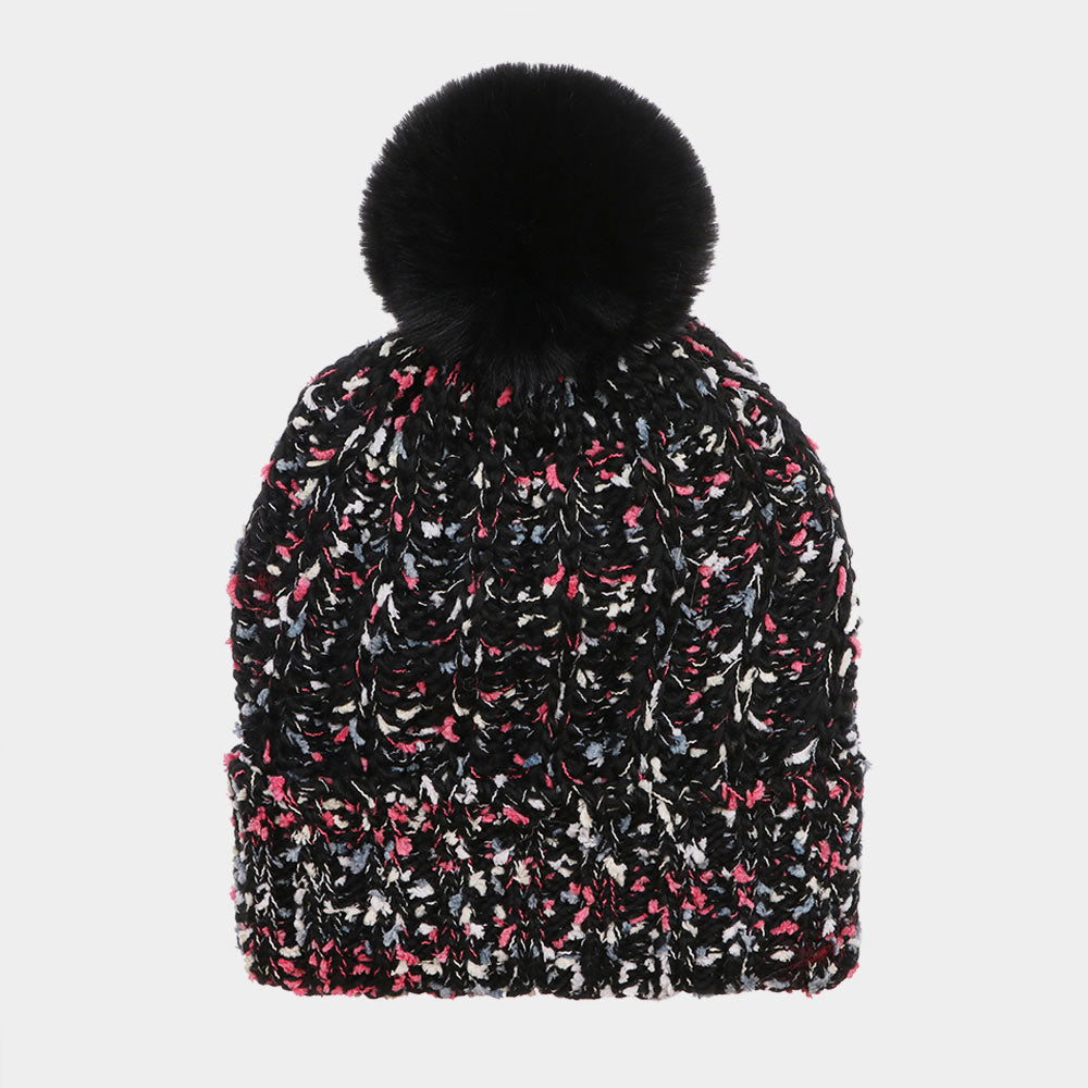 HATEGORY Solid Pom Pom Beanie Hat