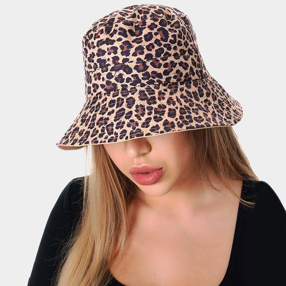 HATEGORY Leopard Patterned Bucket Hat