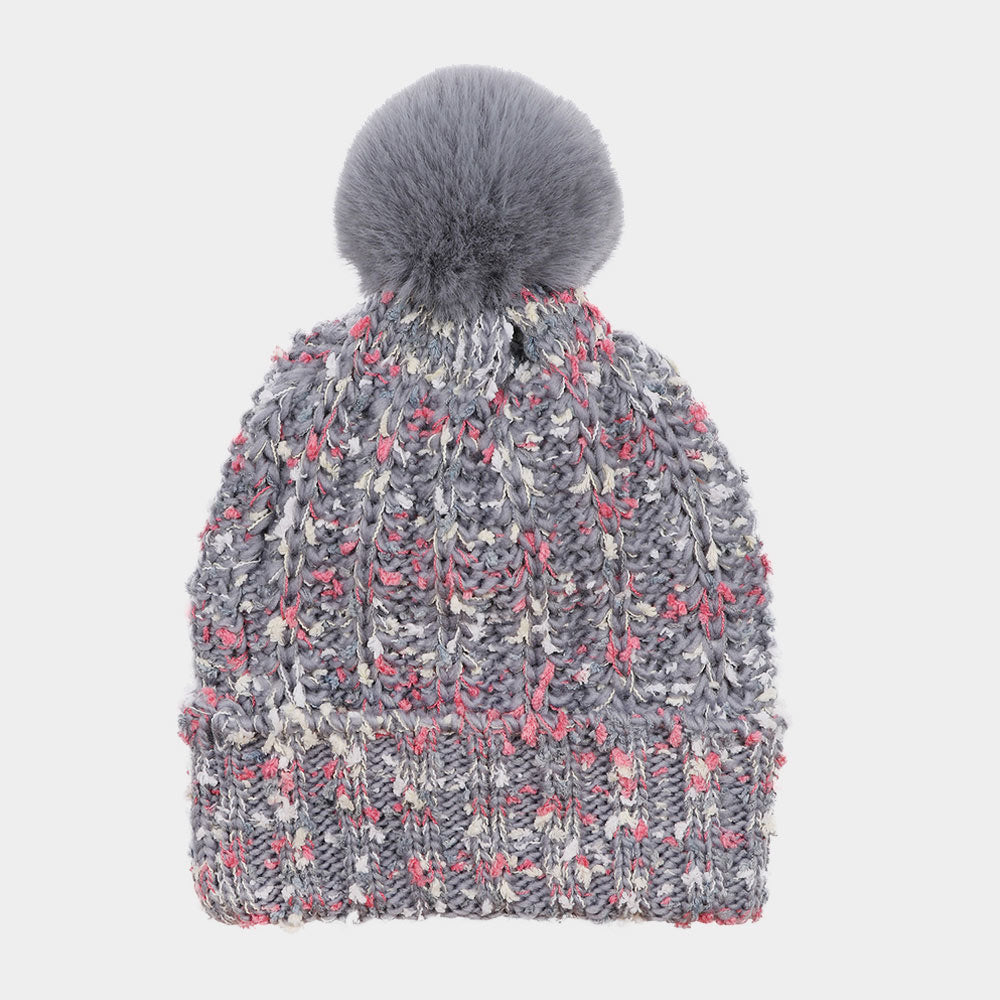 HATEGORY Solid Pom Pom Beanie Hat