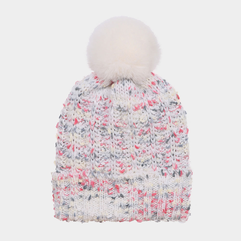 HATEGORY Solid Pom Pom Beanie Hat