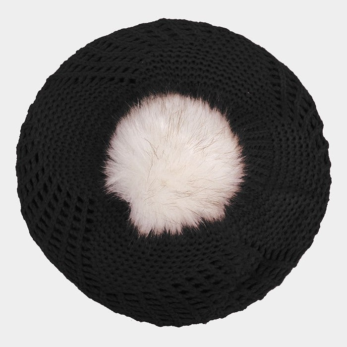 HATEGORY Slouchy beanie hat with pom pom
