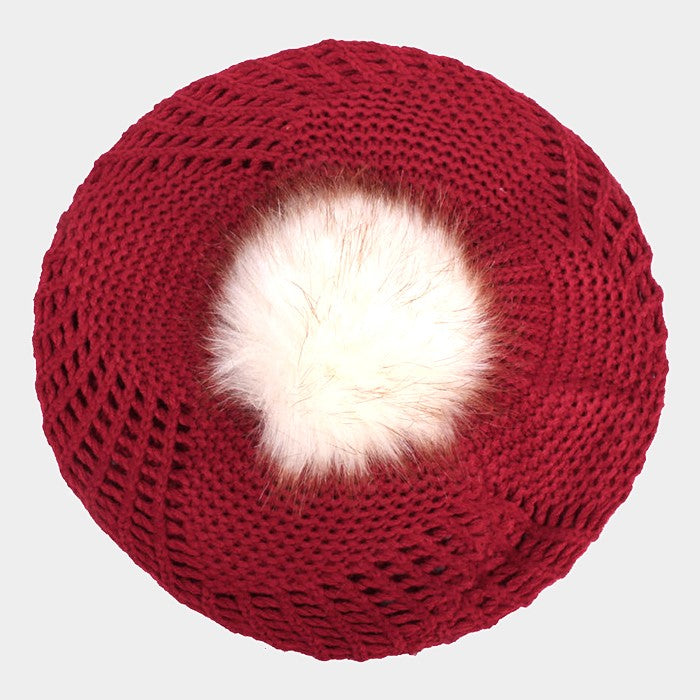 HATEGORY Slouchy beanie hat with pom pom