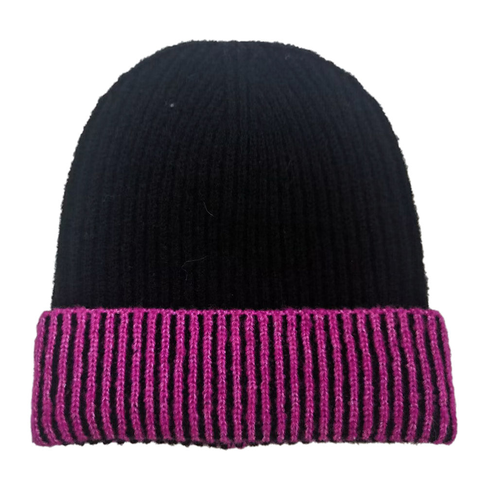 HATEGORY Two Tone Cuff Beanie Hat