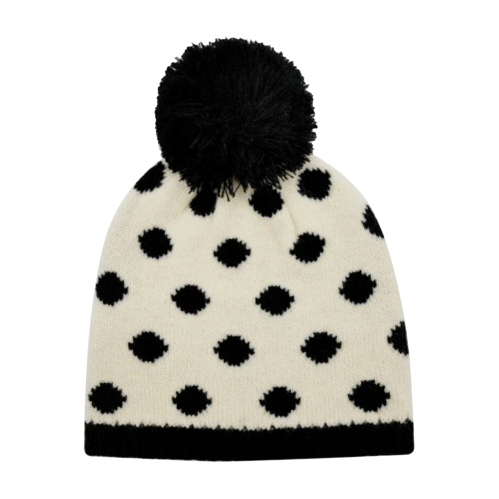 HATEGORY Polka Dot Pom Pom Beanie Hat