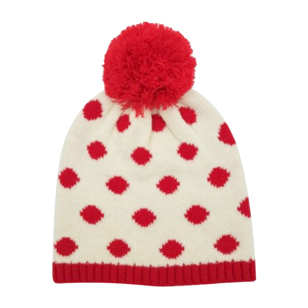HATEGORY Polka Dot Pom Pom Beanie Hat