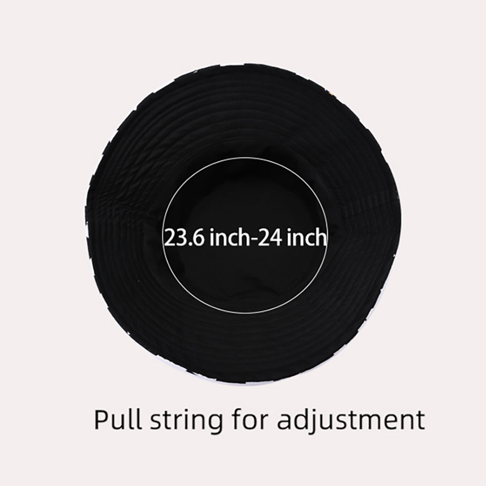 HATEGORY Flower Pointed Checkerboard Patterned Bucket Hat