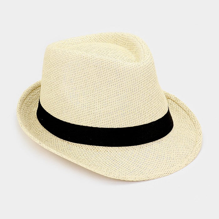 HATEGORY Basic paper straw fedora hat