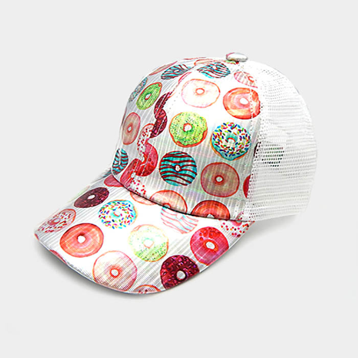 HATEGORY Donuts Pattern Mesh Back Baseball Cap