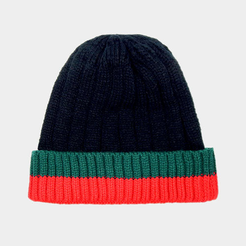 HATEGORY Cable Color Block Beanie Hat