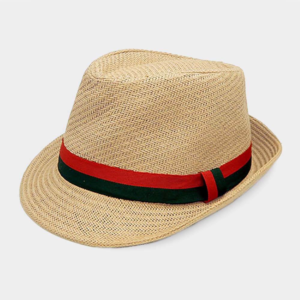 HATEGORY Color Block Ribbon Detail Fedora