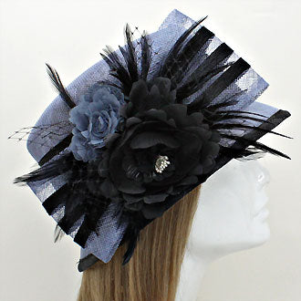 HATEGORY Flower Bow Sinamay Straw Hat