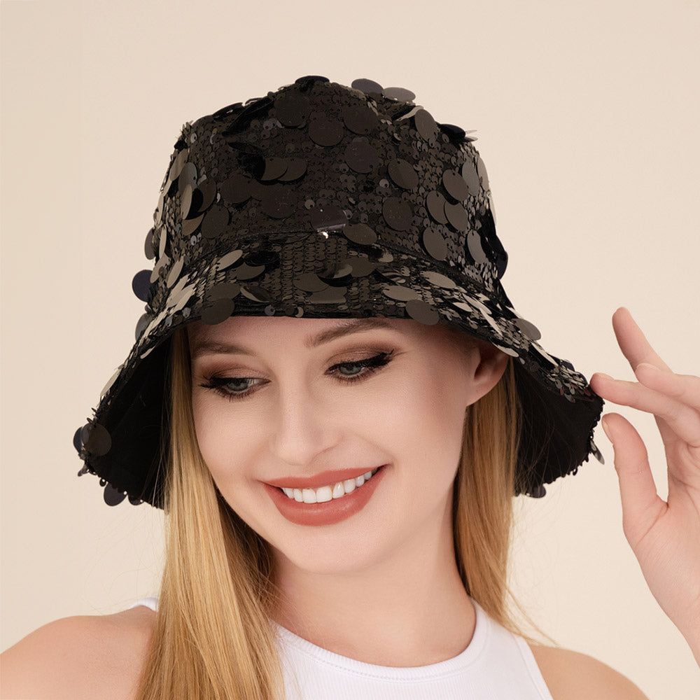 HATEGORY Sequin Embellished Bucket Hat