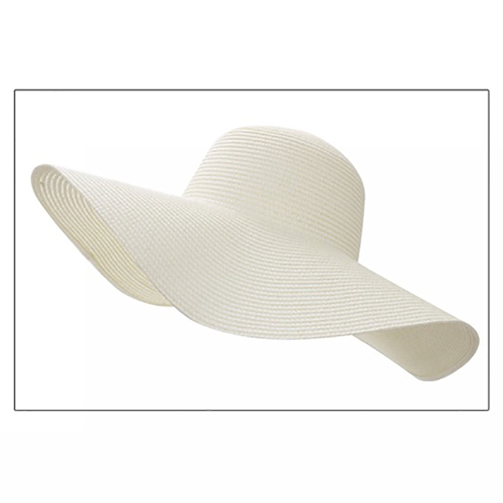 HATEGORY Solid Straw Floppy Beach Sun Hat