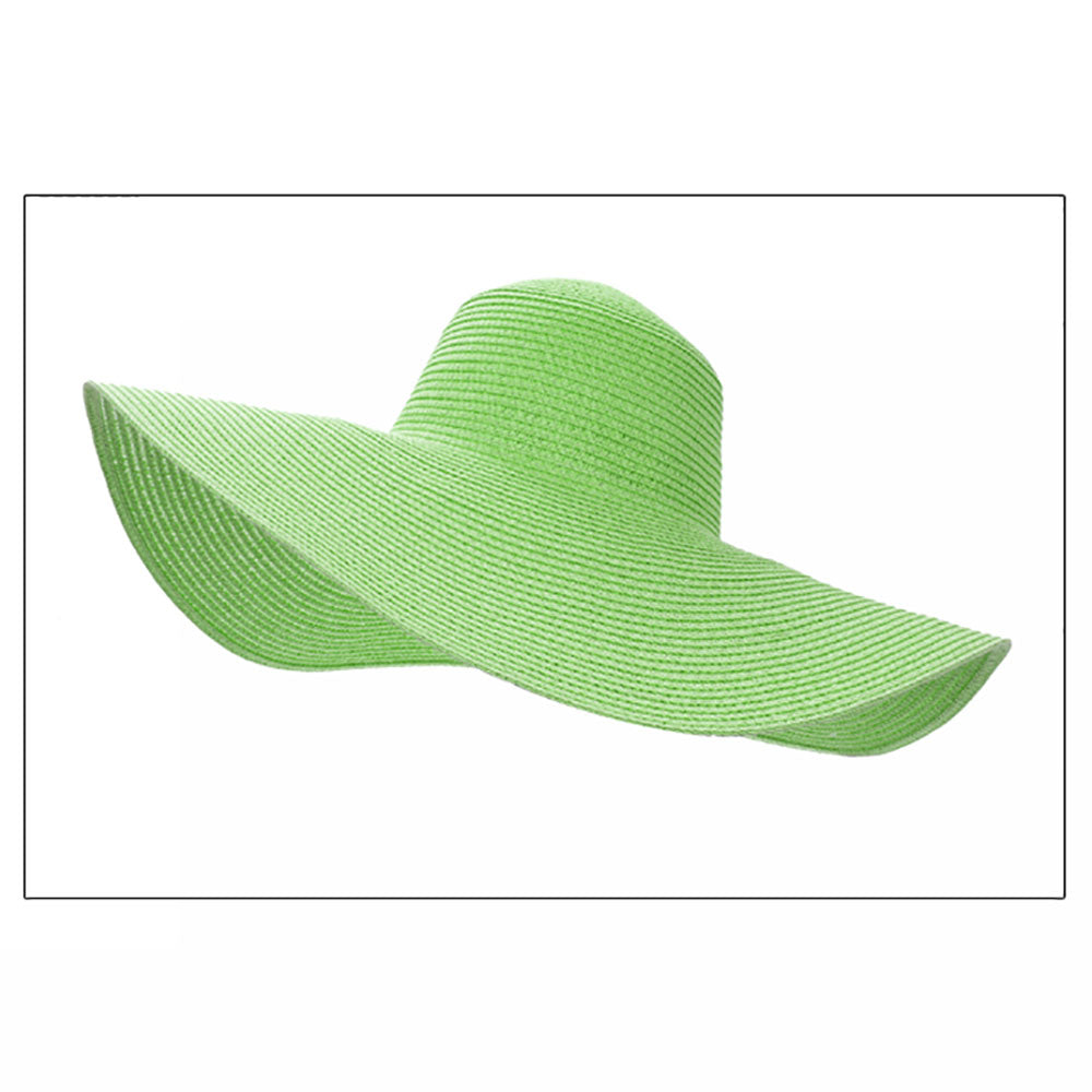 HATEGORY Solid Straw Floppy Beach Sun Hat