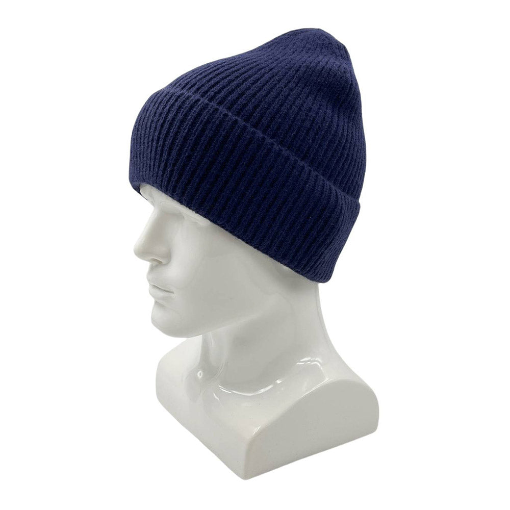 HATEGORY Solid Rib Knit Cuff Beanie Hat