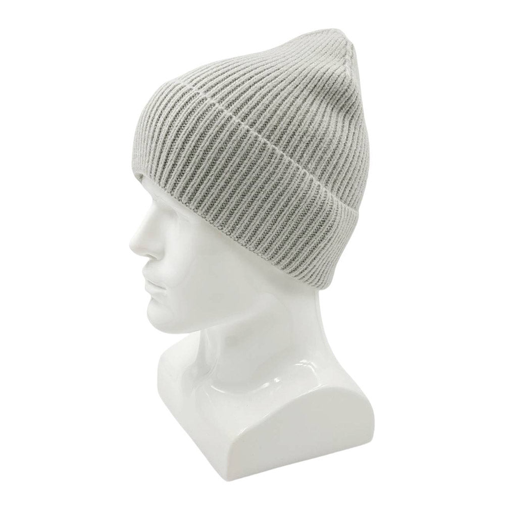 HATEGORY Solid Rib Knit Cuff Beanie Hat