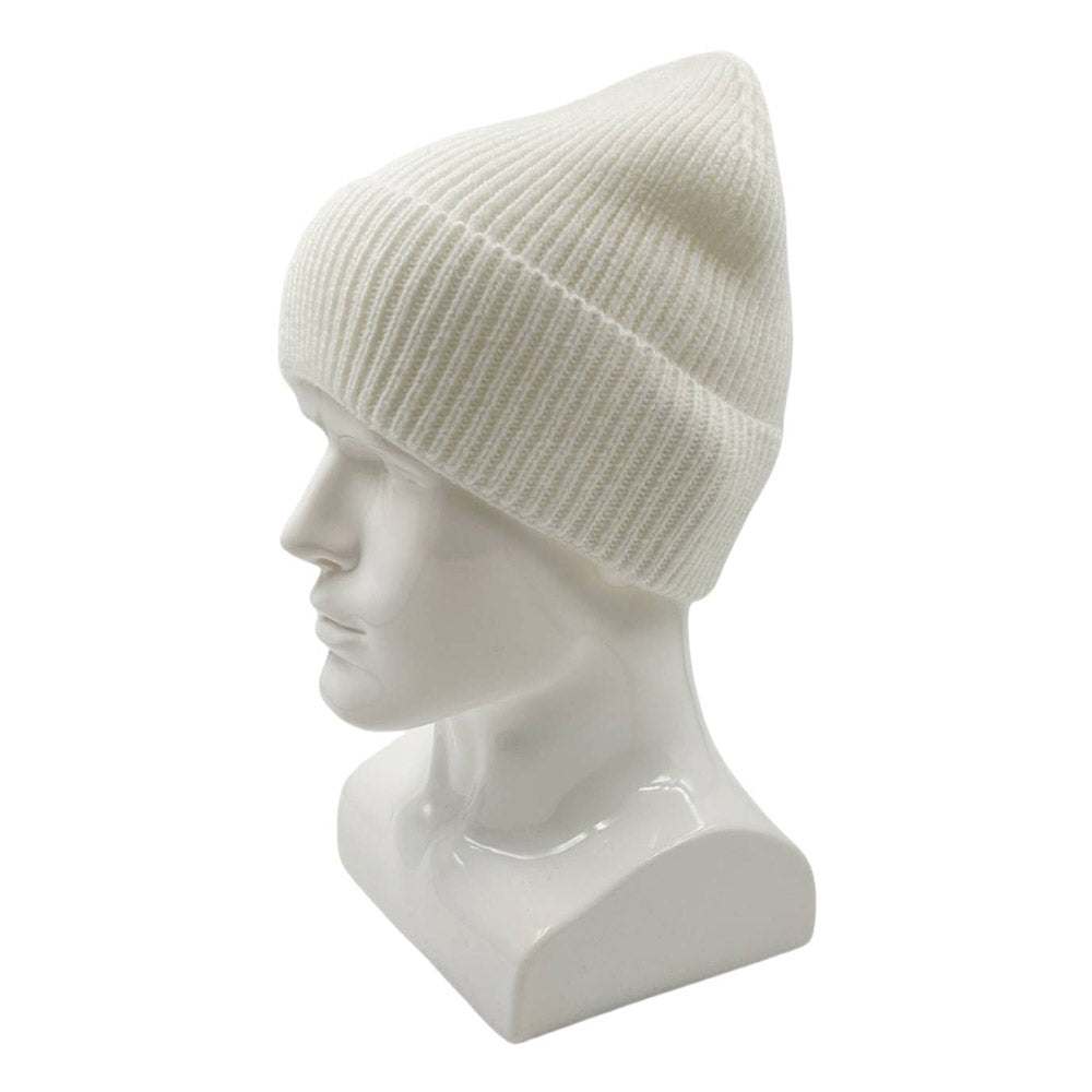 HATEGORY Solid Rib Knit Cuff Beanie Hat