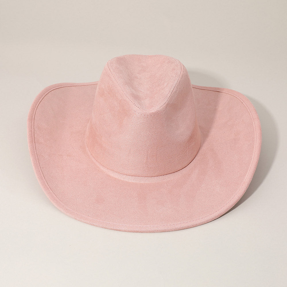 HATEGORY Faux Suede Bling Studded Inside Cowboy Hat