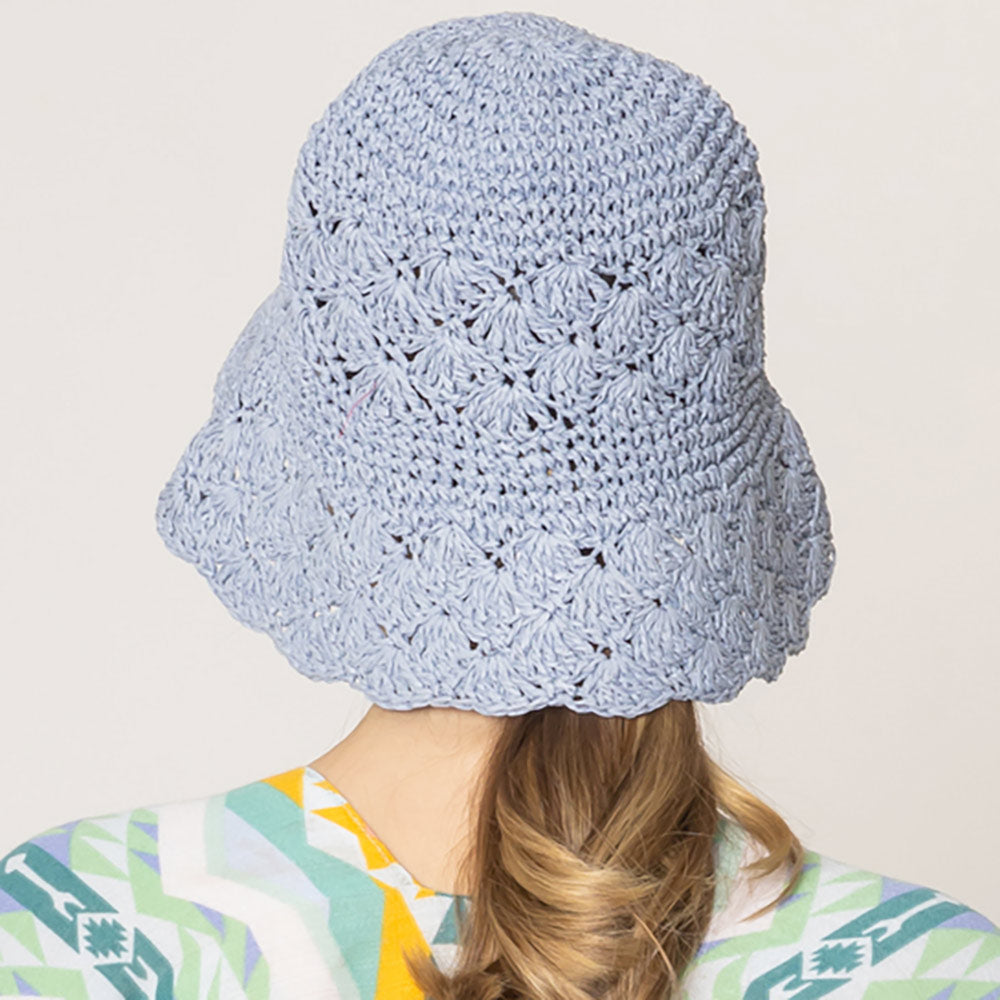 HATEGORY Crochet Straw Bucket Hat