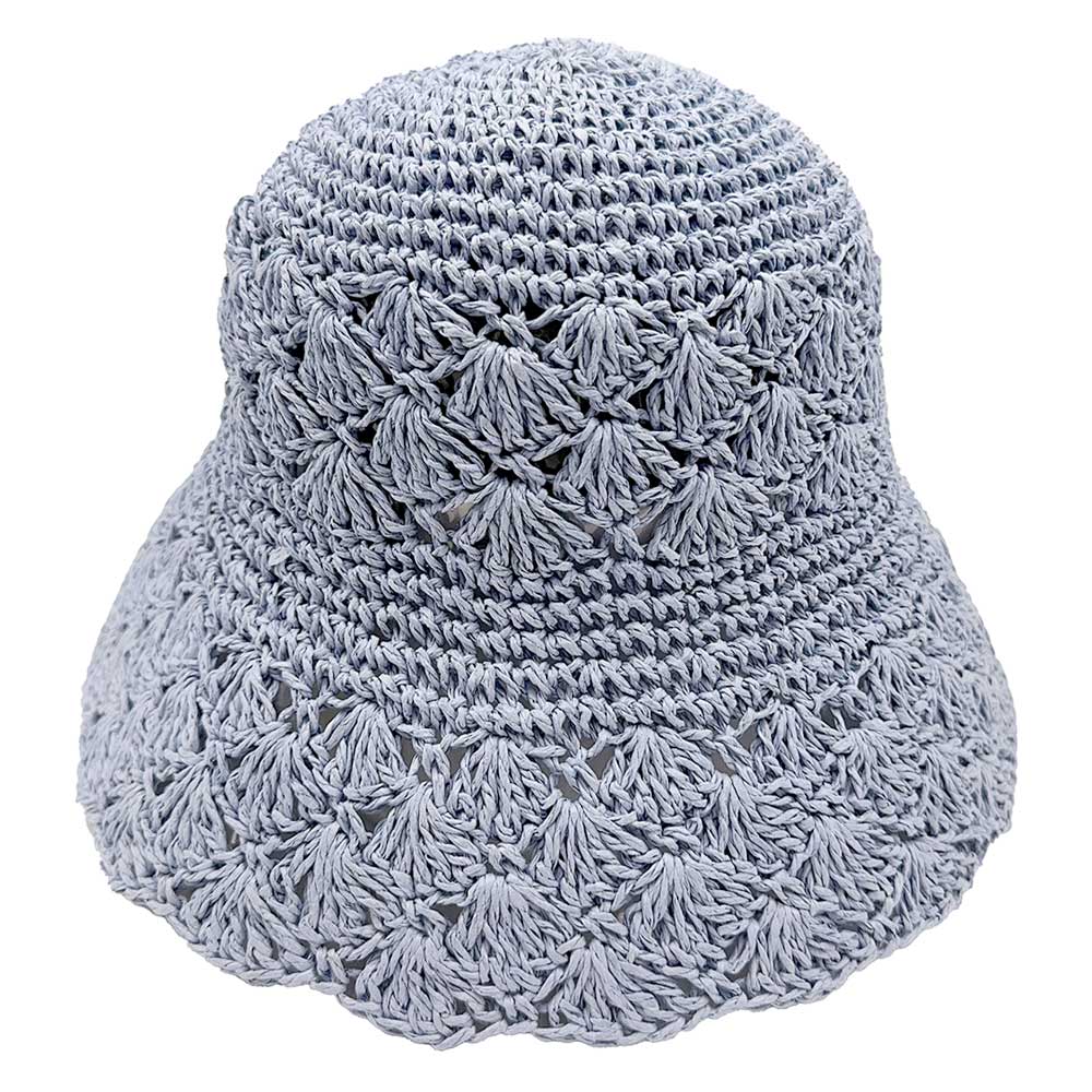 HATEGORY Crochet Straw Bucket Hat