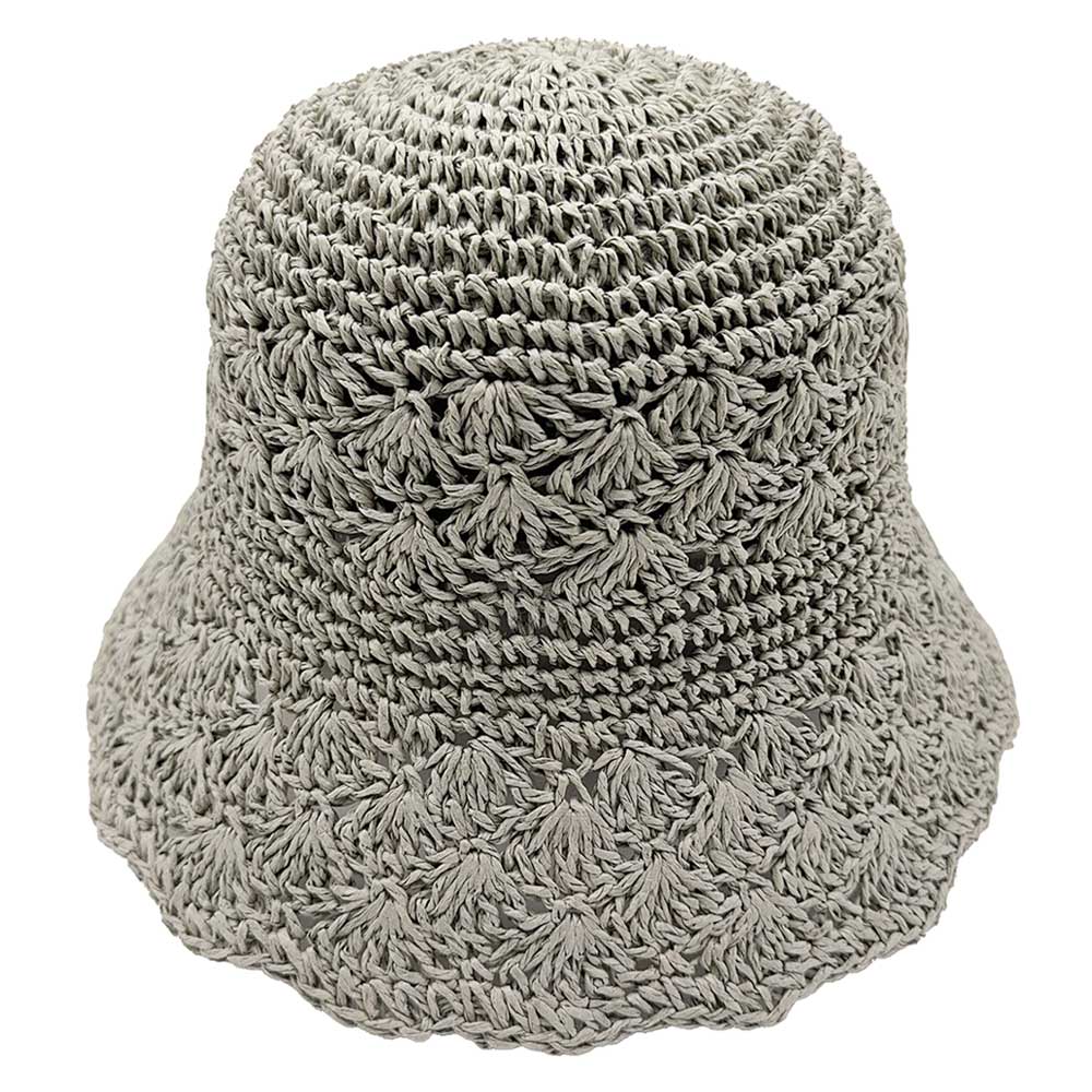 HATEGORY Crochet Straw Bucket Hat