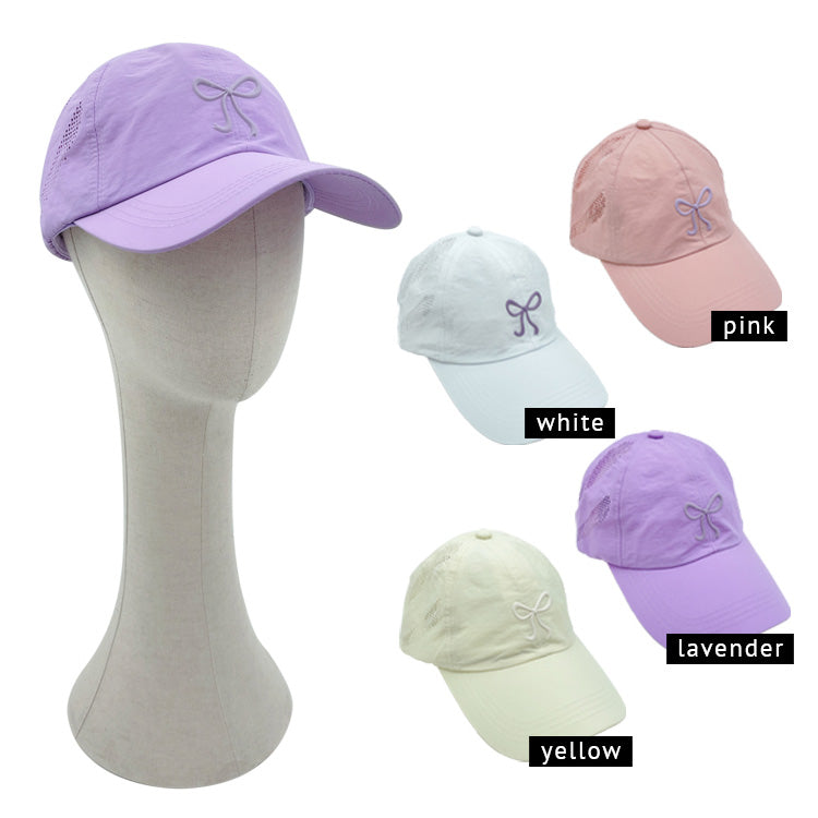 HATEGORY Rubber Bow Pointed Mesh Baseball Cap