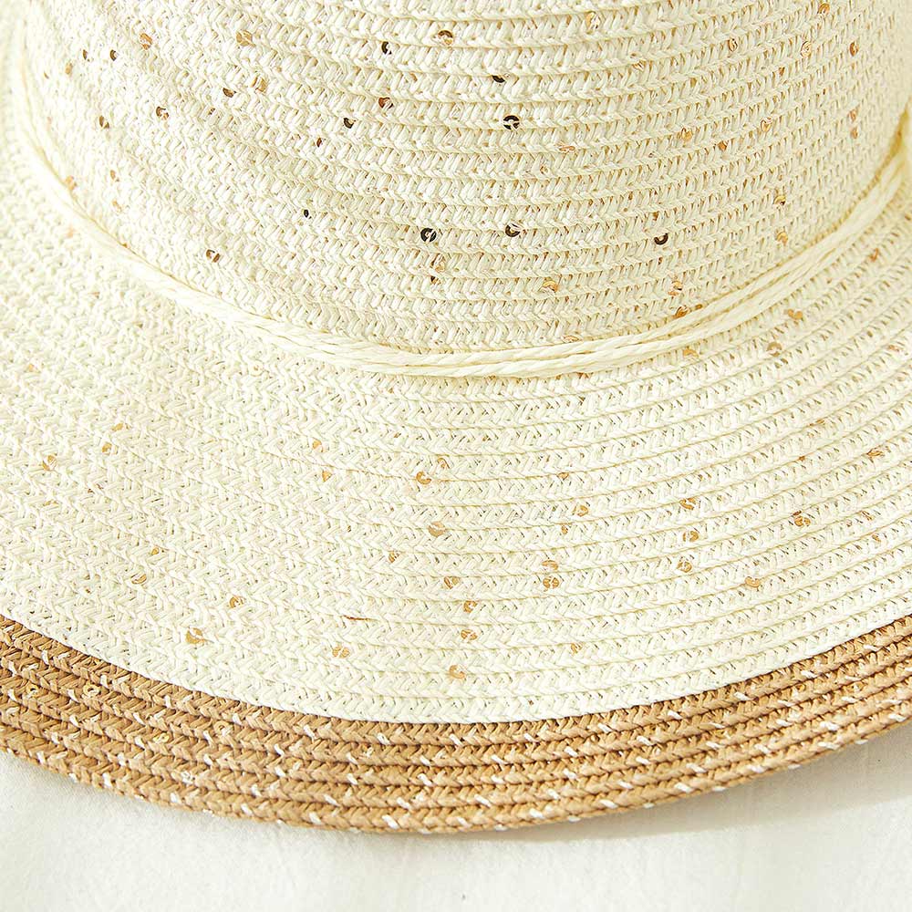 HATEGORY Color Block Straw Sun Hat