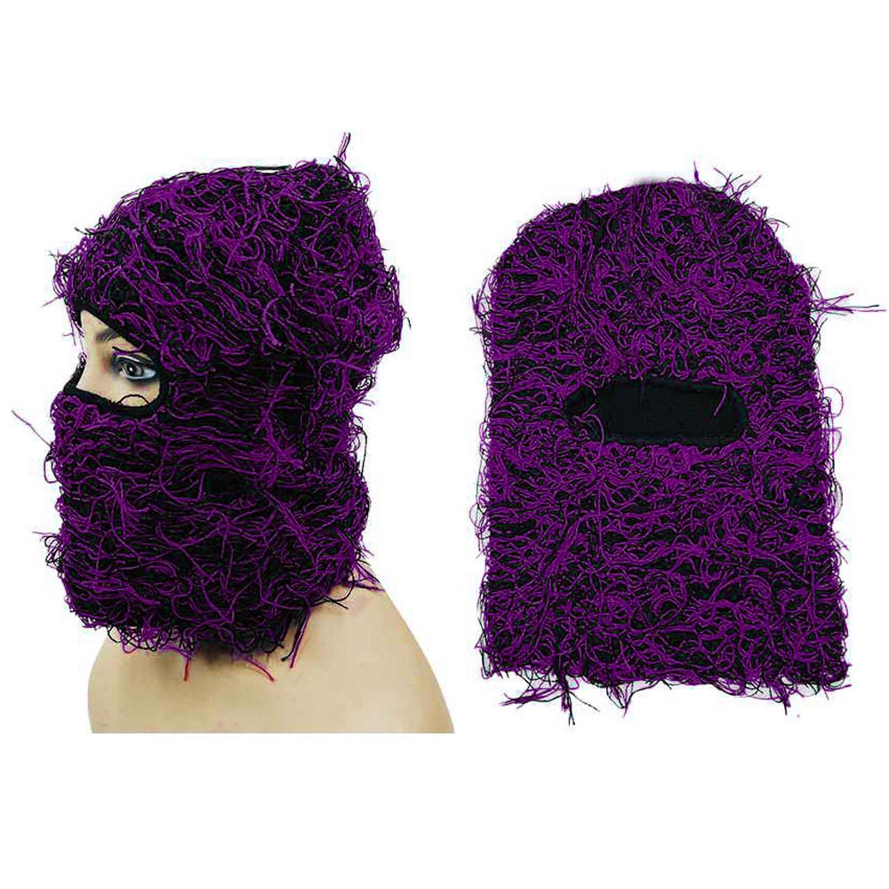 HATEGORY Distressed Fuzzy Winter Balaclava Mask Hat