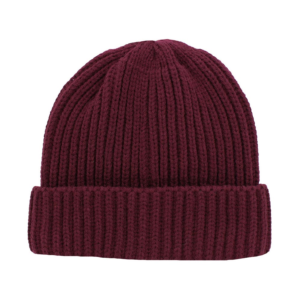 HATEGORY Ribbed Knit Cuffed Beanie Hat
