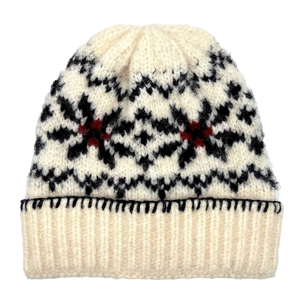 HATEGORY Snowflake Pattern Knit Winter Beanie Hat