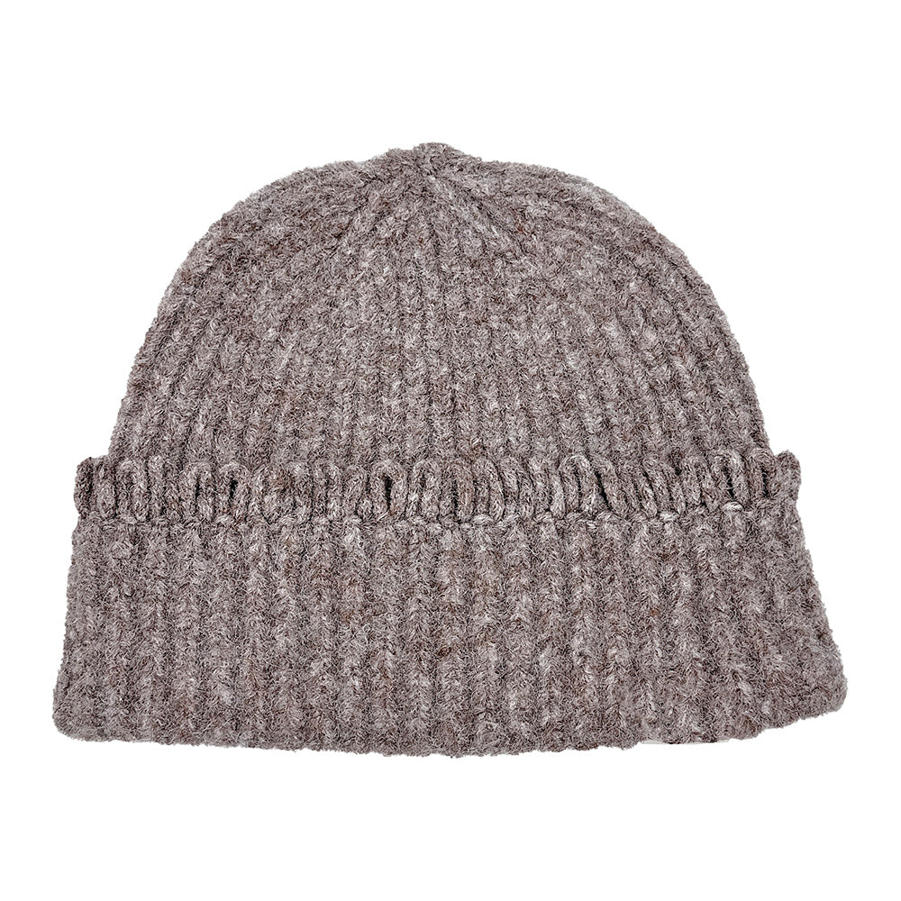 HATEGORY Chunky Ribbed Knit Loop Trim Winter Beanie Hat
