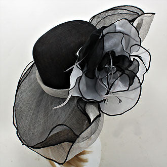 HATEGORY Elegant Sinamay Spring Flower Hat