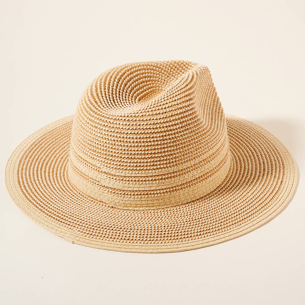 HATEGORY Stripe Straw Panama Sun Hat