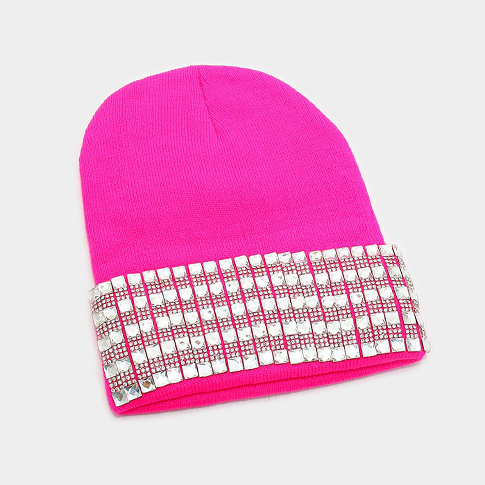 HATEGORY Trellis Blinged Acrylic Beanie Hat