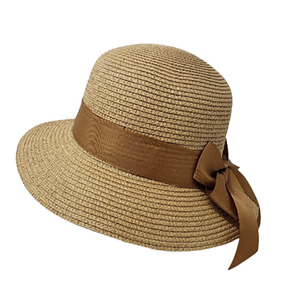 HATEGORY Back Ribbon Band Straw Sun Hat