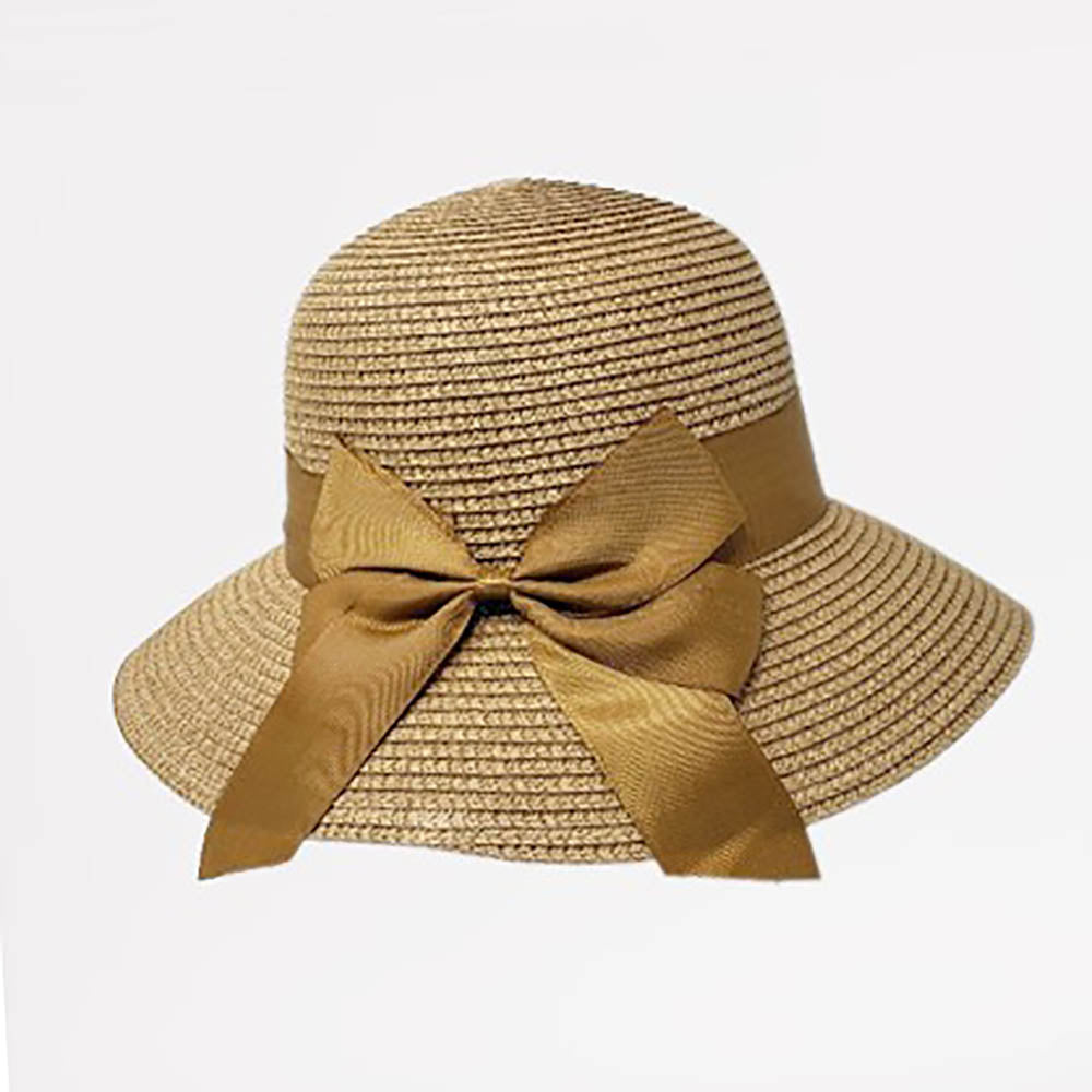 HATEGORY Back Ribbon Band Straw Sun Hat