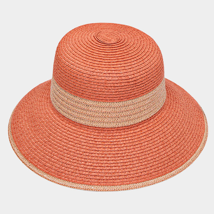 HATEGORY Color block paper sun hat
