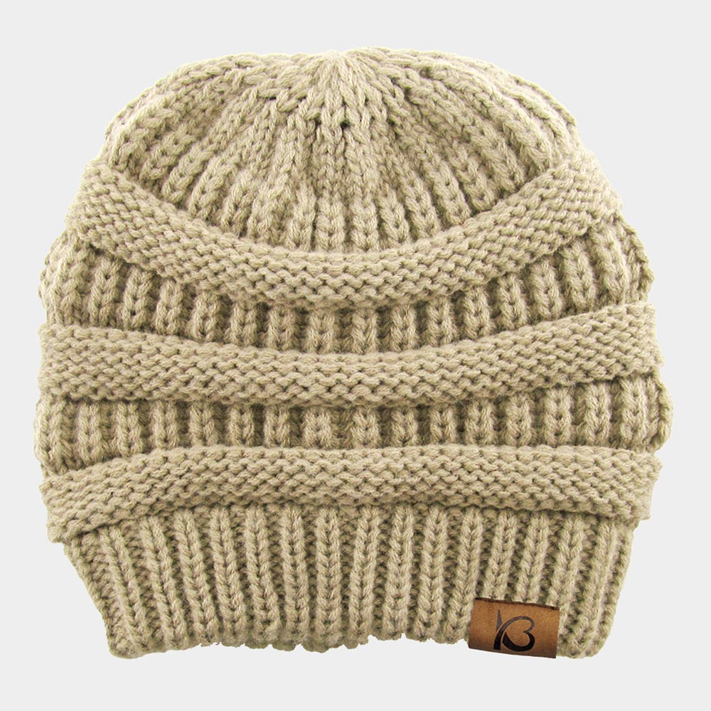 HATEGORY Cable Knit Beanie Hat